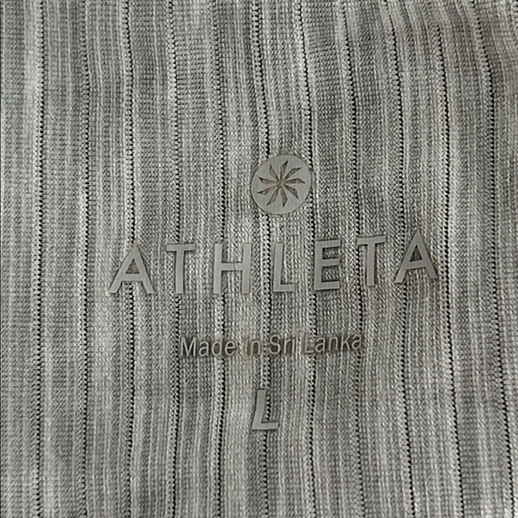 Athleta Chi Top Grey Striped Size Large - Picture 6 of 7